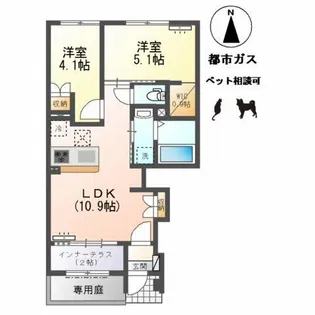 小信中島東鵜飼分新築アパート【1階】の間取り