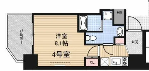 エグゼ堺筋本町【2階】の間取り