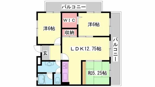 ロワイヤル東山【1階】の間取り