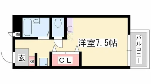 アドバンスコーポ北条【102号室】の間取り