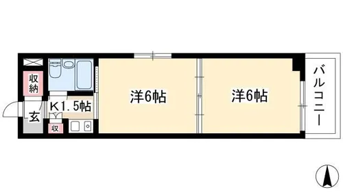 プリンセス栄【803号室】の間取り