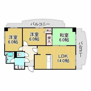 ロイヤルシャトー門戸【5階】の間取り
