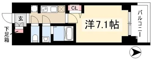 プレサンス桜通ベルノ【4階】の間取り