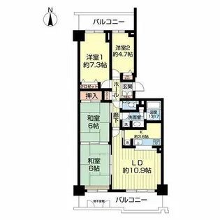 桃花台パークヒルズ 弐番館【9階】の間取り
