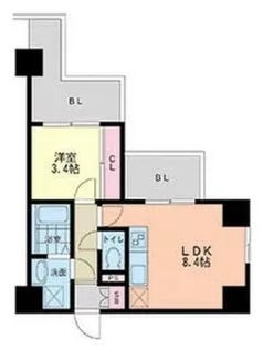 大阪府大阪市淀川区西中島6丁目【マンション】の間取り