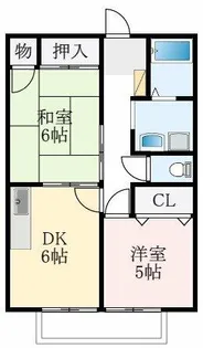 大阪府藤井寺市津堂2丁目【アパート】の間取り