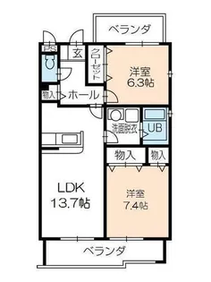 グランシャリオ【1階】の間取り