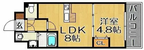 フィオーレ天神南【702号室】の間取り
