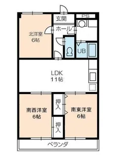 フィオーレ田中【4階】の間取り