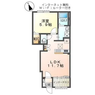 セイクレストB【105号室】の間取り