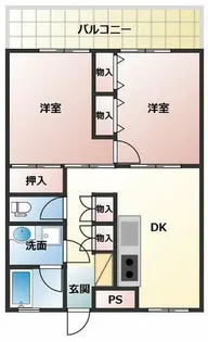 第2丸八マンション【3B号室】の間取り