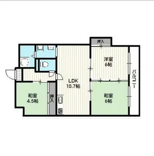 福岡県福岡市博多区美野島3丁目【マンション】の間取り