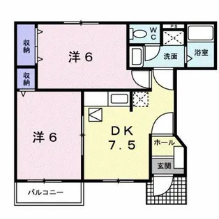 ホワイトルームカワイⅠ【1階】の間取り