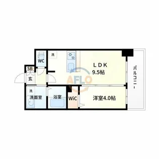 S-RESIDENCE東三国amante【9階】の間取り
