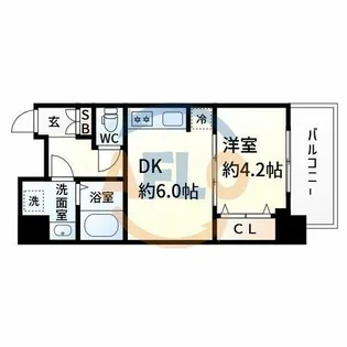 S-RESIDENCE江坂【7階】の間取り