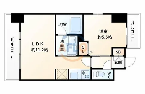 S-RESIDENCE江坂Eminence【9階】の間取り