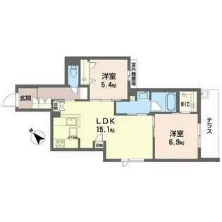 オルキデア クオーレ【1階】の間取り