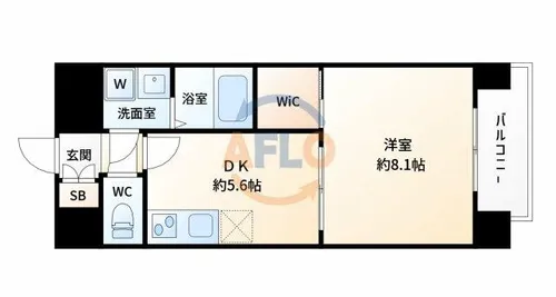 アスリート江坂Ⅱ番館【3階】の間取り