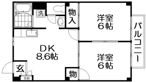シャルマンコーポ走谷【1階】の間取り