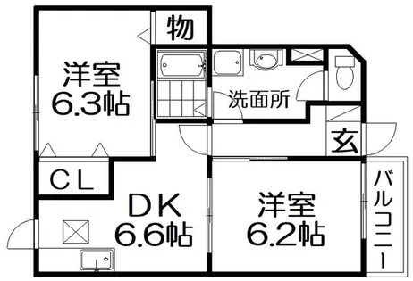 ドゥーソレールI【1階】の間取り