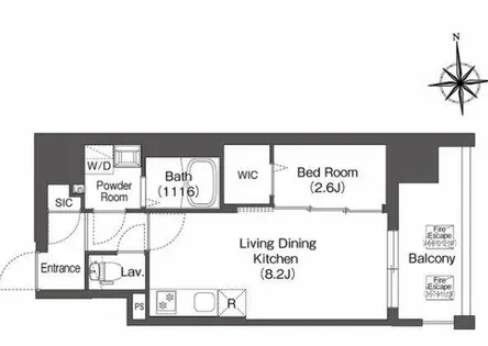 コンフォリア・リヴ南森町Ⅱ【13階】の間取り