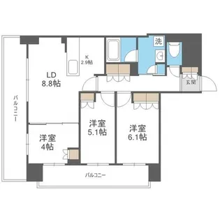 ジュノール札幌植物園【4階】の間取り