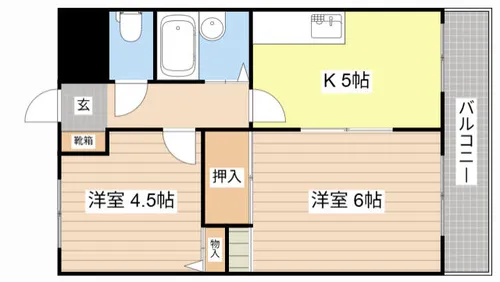オリエンタルハイツ弥高【202号室】の間取り