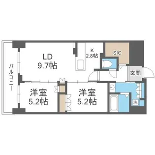 ジュノール札幌植物園【13階】の間取り