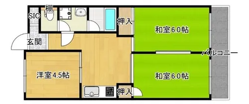 大阪府大阪市東淀川区下新庄2丁目【マンション】の間取り