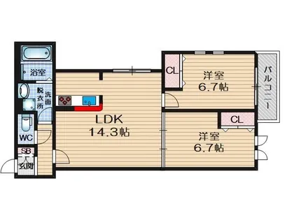 MOCXION MANOIR【1階】の間取り