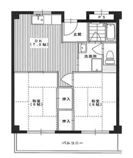 美山マンション【1階】の間取り