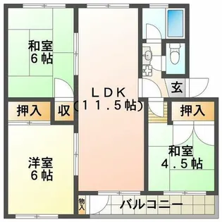 東垂水住宅2号棟【5階】の間取り
