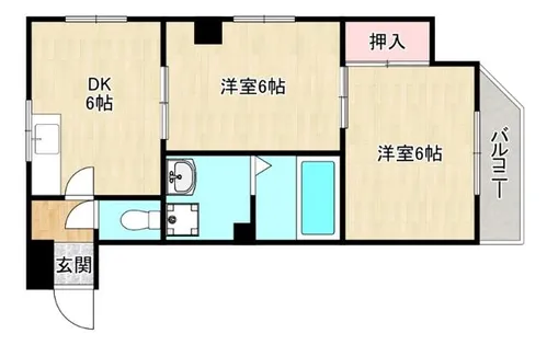 大阪府大阪市旭区中宮3丁目【マンション】の間取り