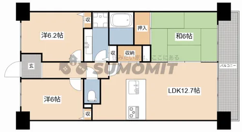 パレ・ロワイヤル姫路駅前【405号室】の間取り