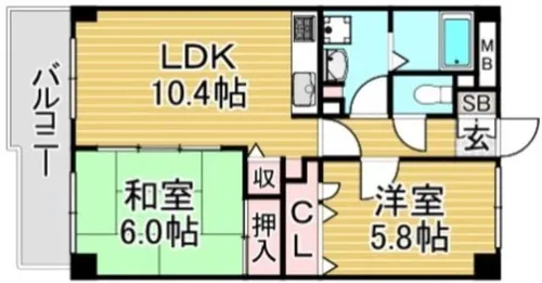 福岡県大野城市つつじケ丘1丁目【マンション】の間取り