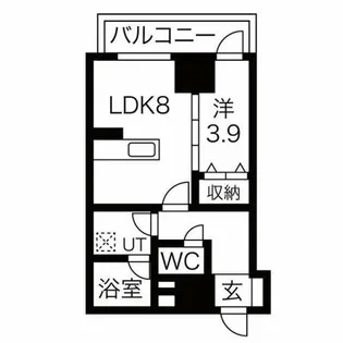 クリスタルガーデン栄町【8階】の間取り