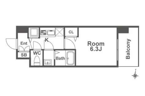 大阪府大阪市東淀川区東中島4丁目【マンション】の間取り