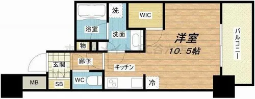 ザ・パークハビオ堂島【6階】の間取り
