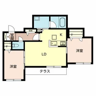 プレジール【0102号室】の間取り