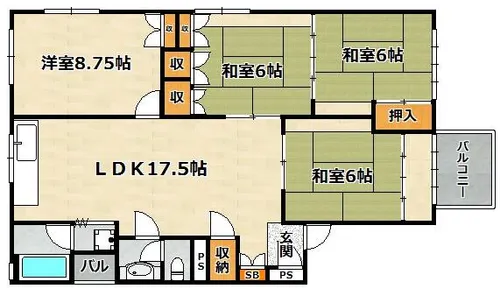 シャンティ森川【301号室】の間取り