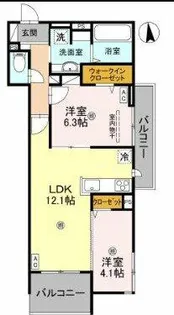 D-ROOM瓜破SOUTH【2階】の間取り