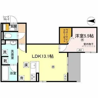 グランディーユ平野西【1階】の間取り