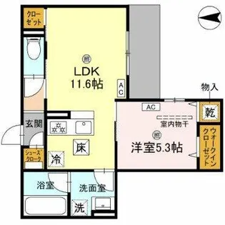 TORISIA平野西Ⅰ【3階】の間取り