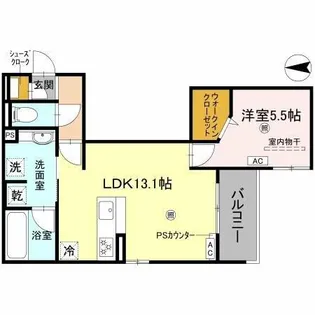 グランディーユ平野西【2階】の間取り