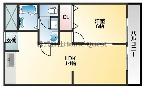 コーポ陣内Ⅰ【2階】の間取り
