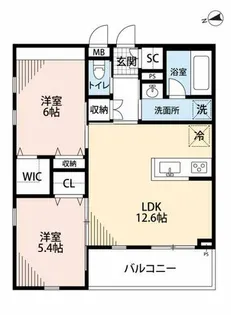 アンドテラス【201号室】の間取り
