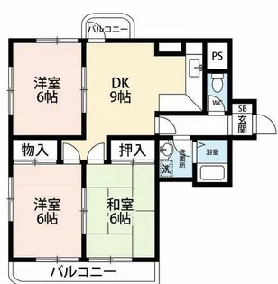 ステープル六供【5階】の間取り