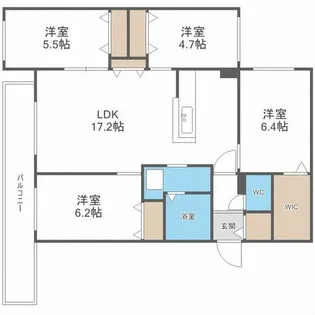 ゼスティ山の手【2階】の間取り