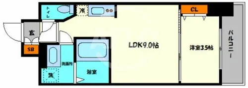 グランプラス谷町【3階】の間取り