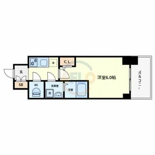 エスリードレジデンス大阪天王寺【3階】の間取り